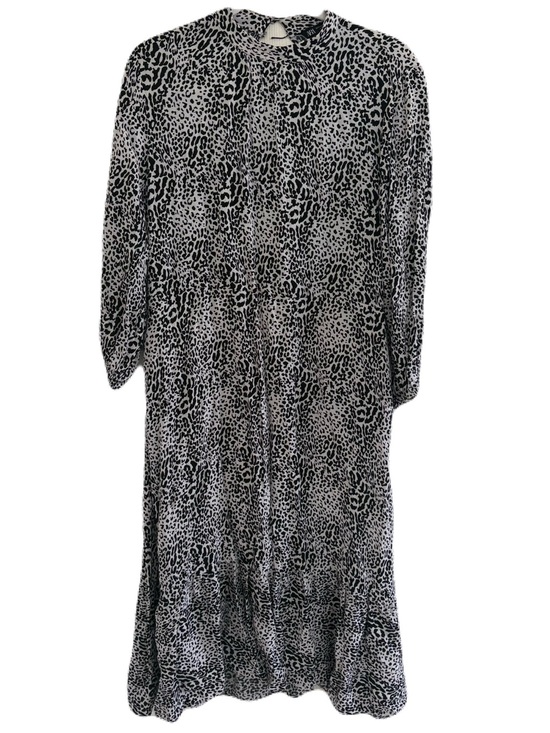 Zara Dresses & Skirts - Zara Black and White Leopard-Print Long Sleeve Maxi Dress